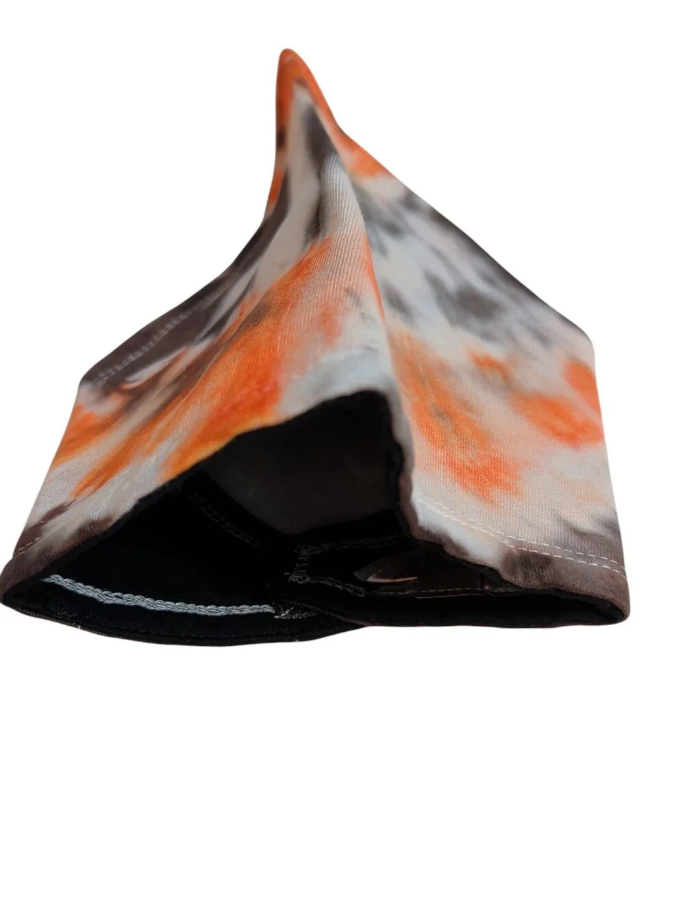 NWOT Tie-Dye Triangle Pet Bandana / Baby Bandaid Bib in Orange Black And White